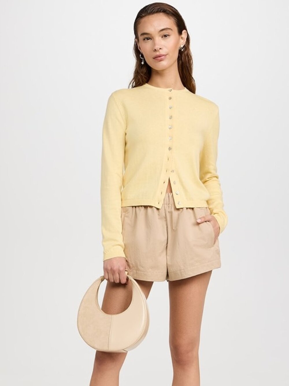 NEW SANDY LAING Gal Cardigan Peardrop Yellow Size L